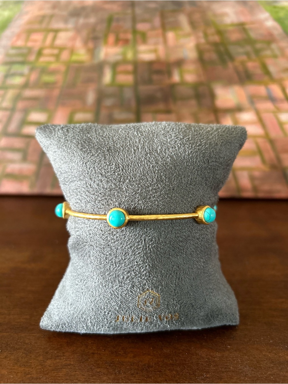 Julie Vos Gold Bracelet with Turquoise Cabochons